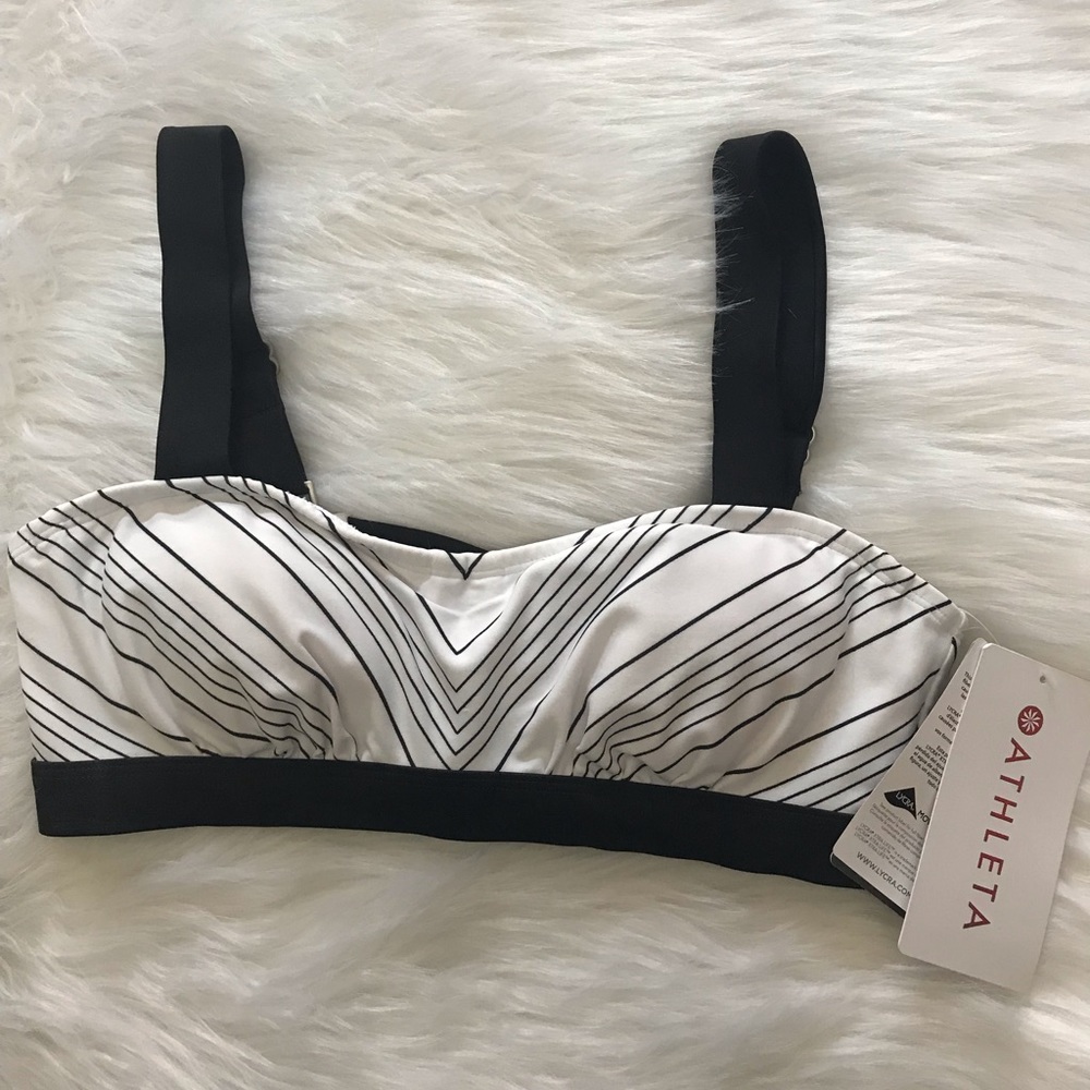 ATHLETA Black/White Bikini Top 32B/C